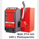 Platzspar - Pelletsilo 300 Liter inkl. Förderschnecke - Farbe rot, für A25/45